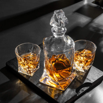 KANARS Whiskey Decanter Set, Premium Crystal Liquor Decanter with 6 Old Fashioned Glasses for Cocktail Scotch Bourbon Irish Whisky Alcohol, Unique Men Gifts for Father's Day Housewarming Birthday