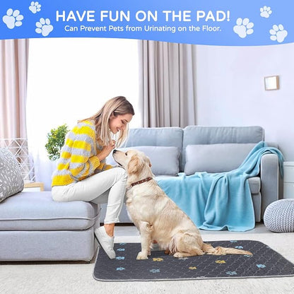Washable Pee Pads for Dogs, 2 Pack Large 48"x48" Ultra-Absorbent and Leak-Proof Non-Slip Potty Training Pads, Fast Absorbent Pet Whelping Pads, Puppy Playpen Mat for Incontinence, Housebreak, Crate