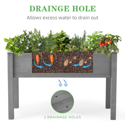 48×24×30 Inch Raised Garden Bed with Legs, Solid Wood Elevated Planter Box Stand with Liner for Outdoor Patio, Backyard & Balcony