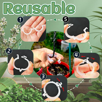 OJYUDD 400 Pcs White Plant Support Garden Clips,Plastic Tomato Vine Clips,Secured Climbing Plant Clip for Flower Vine Grape Twine Orchid