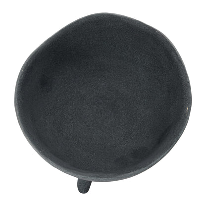 Creative Co-Op Boho Terracotta Footed Bowl, Slate Grey