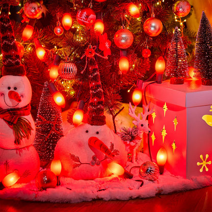 Minetom C9 LED Christmas Light Bulbs, 25 Pack, Shatterproof, Red, E17 Base, Dimmable
