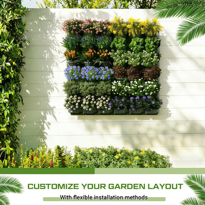 Briwooody 30 Set 60 Pocket Vertical Stackable Wall Planters Kit Outdoor Self Watering Plastic Planter Grow Hang Mount System for Strawberry Flower Vegetable Home Fence Balcony Wall Decor