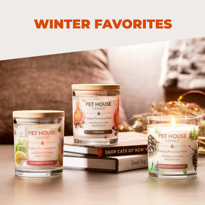 One Fur All Pet House Fall Candles, Long Lasting, Clean Burning, Soy Wax Scented Candles for Pet Odor, Apple Cider