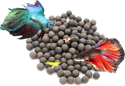 Awesome Industries 125 Betta & Shrimp Tourmaline Mineral Balls Aquarium Water Conditioner Over 30 Elements Improves Water Quality, pH Balance, Health, Color & Breeding (125 Pack Regular)