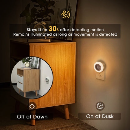 Briignite Motion Sensor Night Light, 4 Pack, Night Lights Plug into Wall, Auto On/Off Motion Activation Nightlight, Energy-Saving 0.6W LED, Daylight White, Ideal for Kids, Bedroom, Bathroom