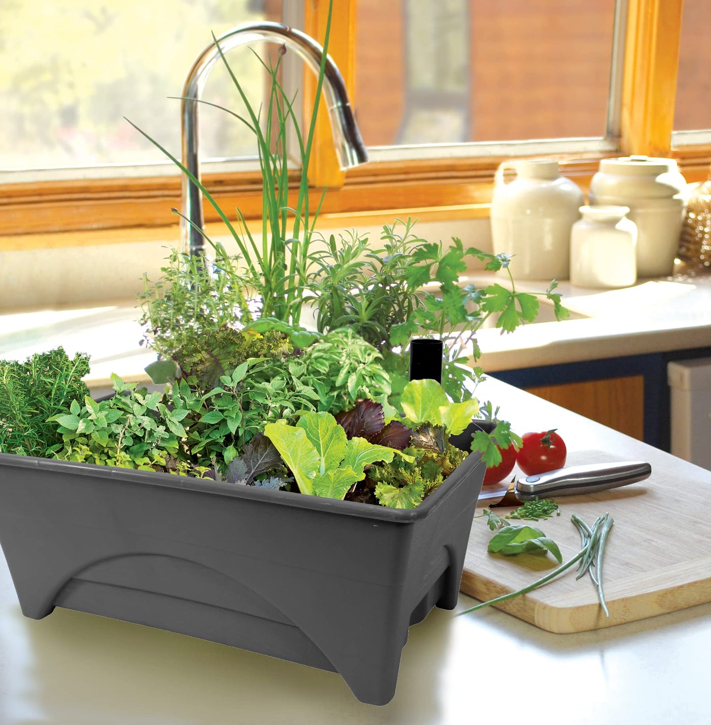 Emsco Group 2376-2-1 Start Pickin' Raised Bed Seed Starter-12 x 20"-2pk- Brown Grow Box