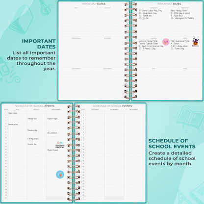 Clever Fox Teacher Planner Spiral – School Year Planner with Calendars & Lesson Plans – Teacher Plan Book for Classroom & Homeschool Organization - Undated, 7.9x10″ (Turquoise)