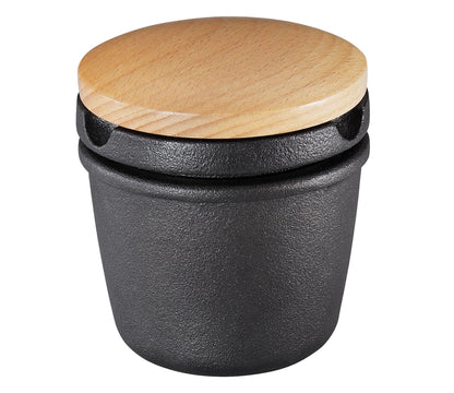 Zassenhaus Cast Iron Spice Grinder Set with Beech Wood Lid, Spice Mill, Herb and Seed Grinder, 3 Inches (Black)