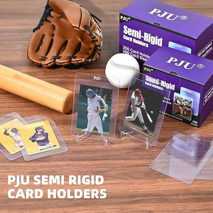 500ct Semi Rigid Card Holders & 500ct Card Sleeves for PSA, SGC, BGS, CSG Graded Card Submissions, Semi Rigid Baseball Cards Sleeves Protectors, PSA Graded Trading Cards Sleeve