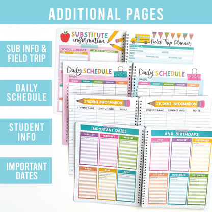 Hadley Designs Teacher Planner 2025-2026 – Lesson Planner Book for Teachers Must Haves, Undated Teacher Planners, Lesson Plan Notebook, Homeschooling Planners, Teachers Appreciation Gifts