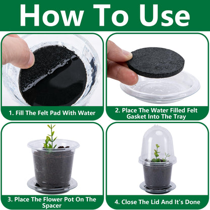 EBaokuup 10 Pack Self Watering Seed Starter Pot, 6.5 x 3.5 Inch Automatic Watering Plant Nursery Pots with Humidity Dome, Self Watering Nursery Pots for Potted Plants Seed Germination