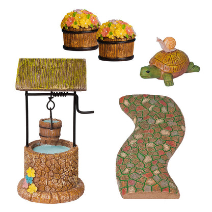 Arcadia Garden Products Pebble Lane Polyresin Fairy Garden Kit (11-Piece), FG34 (FG34)