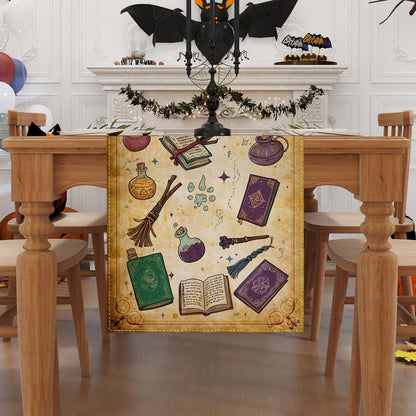 Halloween Table Runner, Halloween Home Kitchen Dining Room Table Decor, Boy Birthday Party Baby Shower Decorations and Supplies for Kids 13x90 Inch