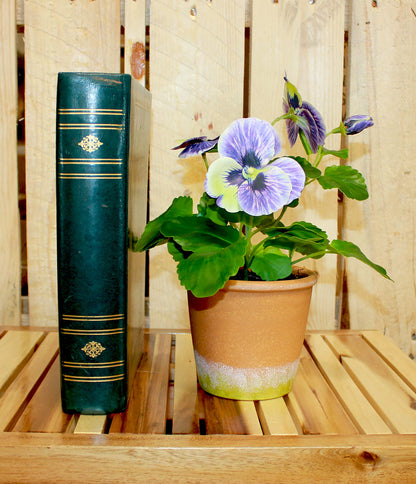 Worth Imports Artificial 10" Blue Pansy in 4" Pot, Set of 2