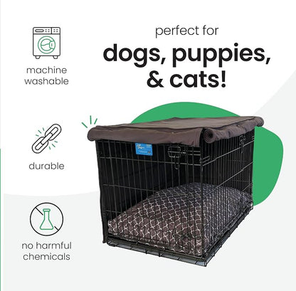 Molly Mutt I'm a Realist Dog Crate Cover, 100% Cotton Canvas Cover with 2 Roll-Up Panels, Ideal for Dog or Cat Crate, Durable, Washable, and Free of Harmful Chemicals, 30" x 19" x 21"