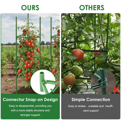 CEWOR Tomato Cage - 6 Pack Tomato Cages for Garden, 51.2inch Tall Tomato Trellis Triangle Stakes for Climbing Plants Outdoor, Plant Cages Structure for Pots, Raised Garden Bed, Vegetables