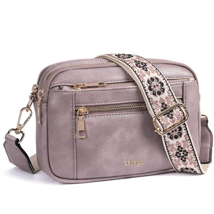 Telena Small Crossbody Bags For Women Vegan Leather Crossbody Purse With Adjustable Wide Strap For Daily Life