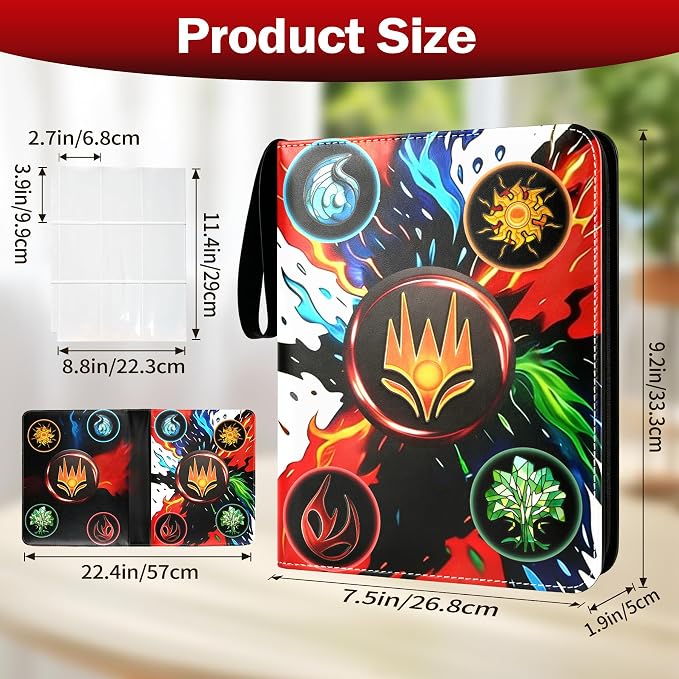 9 Pocket Card Binder for MTG/YGO/PTCG/Game Cards, Holds 720 Cards,Premium Card Collector Book for TCG Players,Toys Gifts for Kids(MTG-4)