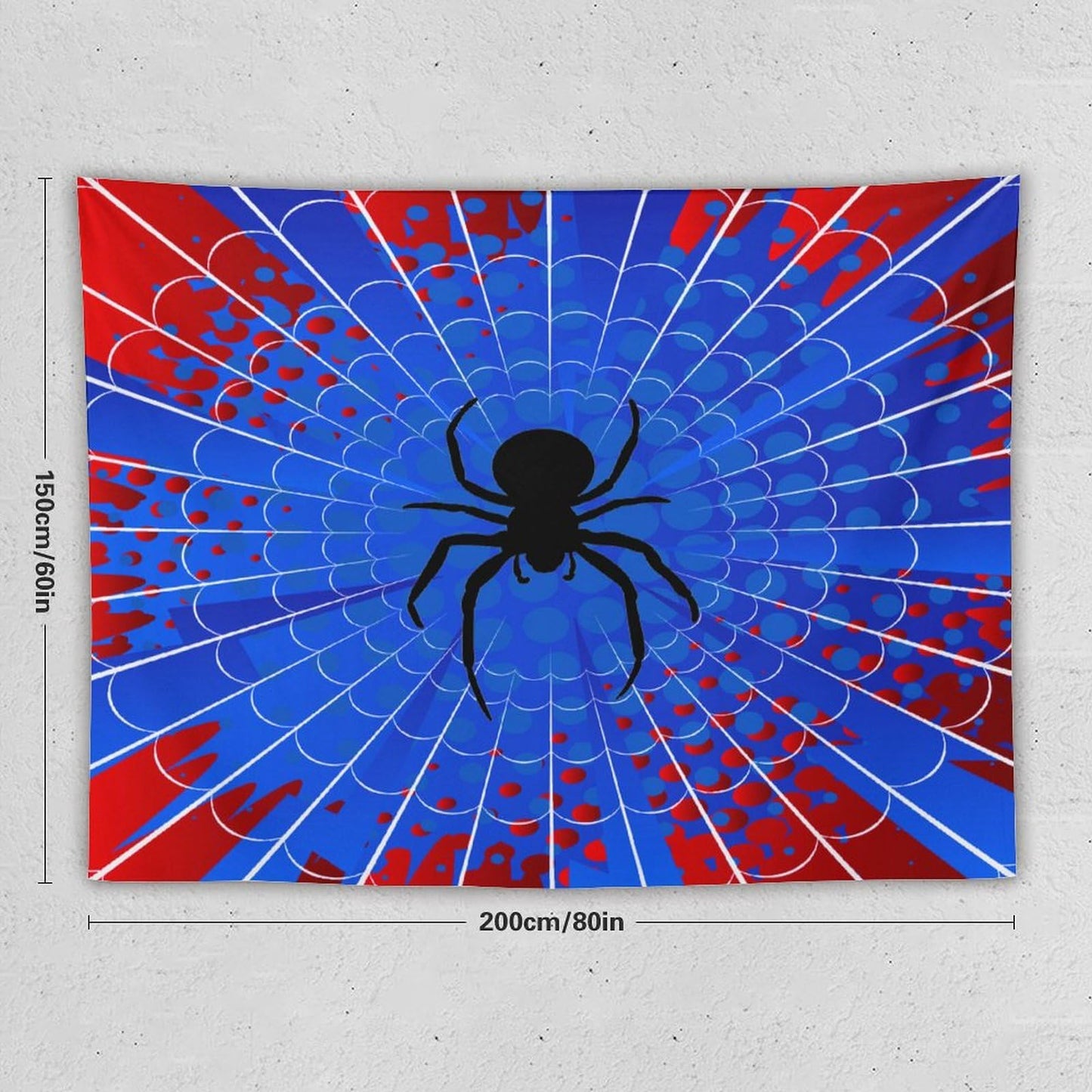 Spider Web Tapestry,Blue and Red Design Spider Web Tapestry for Boys Girls Teens,Modern Art Print Tapestry Wall Hanging Home Décor for Game Room Play Room Bedroom Living Room 80" x 60"