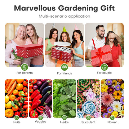 Ahopegarden Indoor Garden Hydroponics Growing System: 12 Pods Plant Germination Kit Herb Garden Kit Growth Lamp Countertop with LED Grow Light Hydrophonic Planter Grower Harvest Vegetable Lettuce