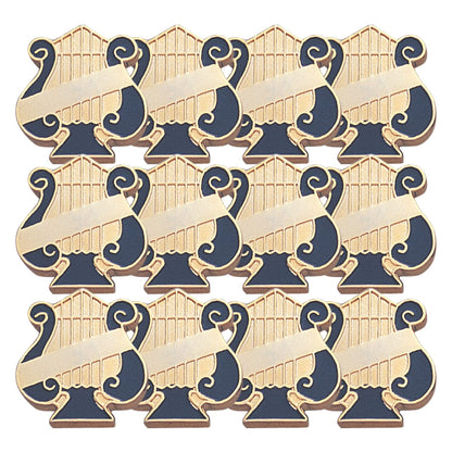 SHOP AWARDS AND GIFTS Music Lyre Enamel Lapel Pins for Students Appreciation Reward School Teacher Supplies, Bulk Pack of 12, Poly Bagged, 1 Inch