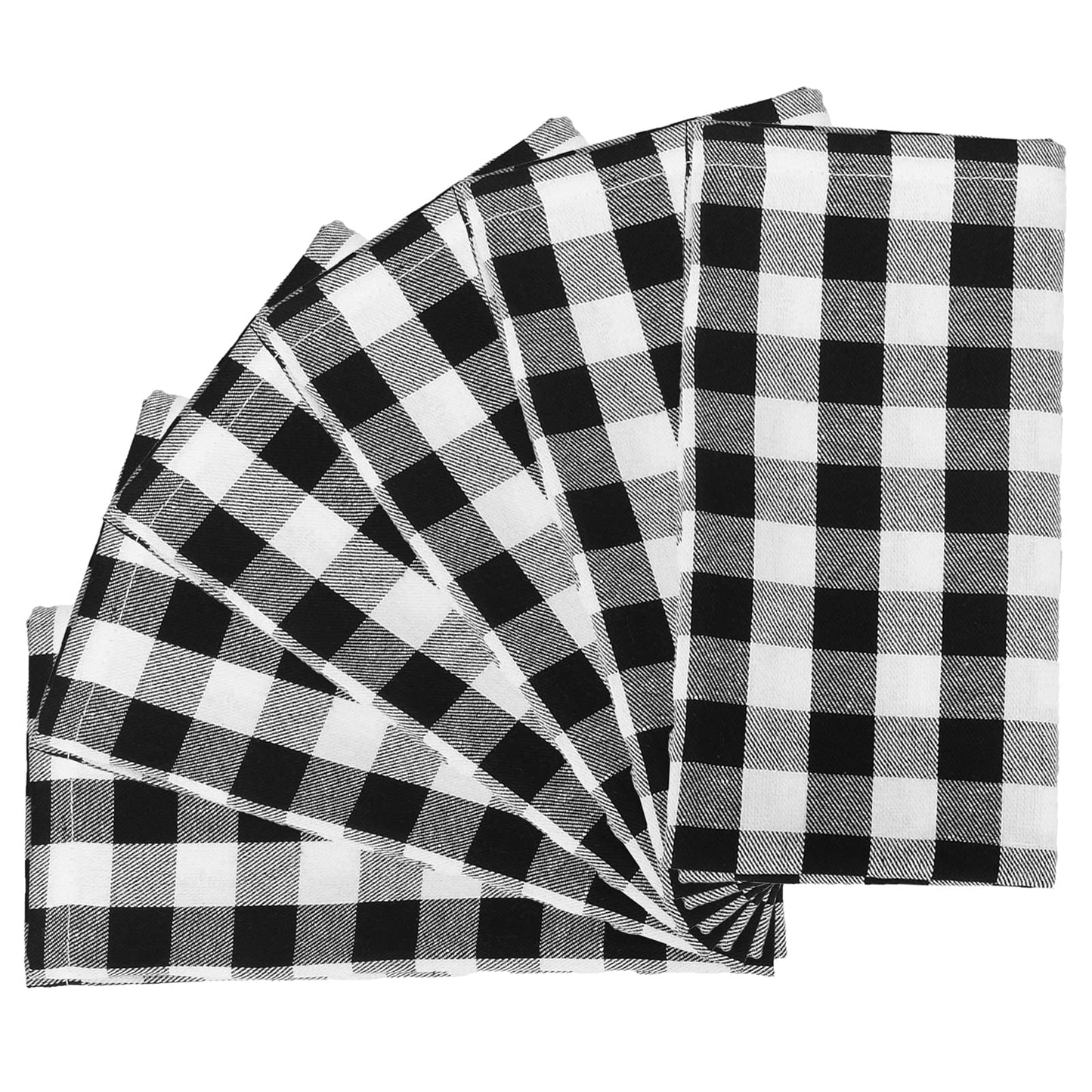 Buffalo Check Napkins,Farmhouse Dinner Napkins,Black and White Cloth Napkin