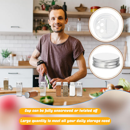 36 Pack 3.4 oz Plastic Spice Bottles with Stainless Steel Top Plastic Spice Jars Empty Square Seasoning Containers with Shaker Lids for Kitchen Storage