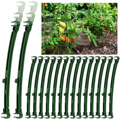 Threehoney 24 Pcs Garden Adjustable Stake Arms for Tomato Cage 10 to 14'' Plant Stake Connectors Expandable Trellis Climbing Rod Tomato Stick Supports for 11 mm Diameter Climbing Plants Vegetables