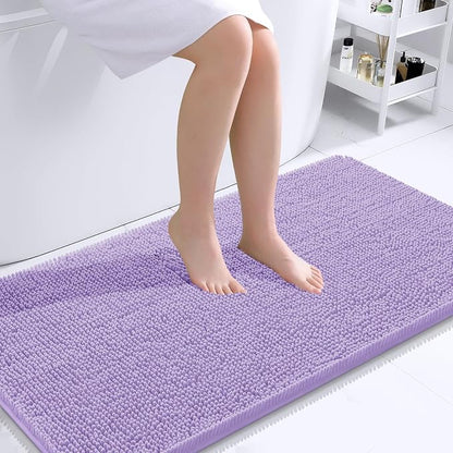 OLANLY Large Bathroom Rugs 40x24, Extra Soft Absorbent Chenille Bath Rugs, Rubber Backing Quick Dry, Machine Washable Bath Mats for Bathroom Floor, Tub and Shower, Home Decor Accessories, Lavender