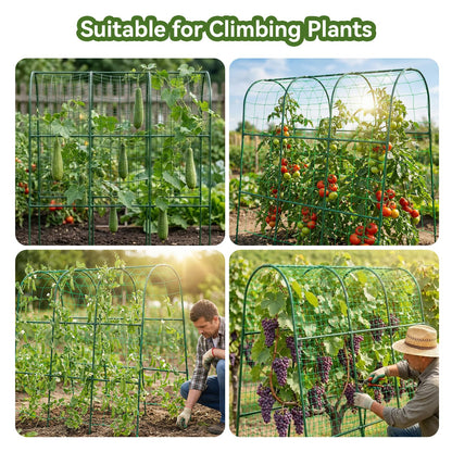 TOCCYARD Cucumber Trellis for Raised Bed, U-Shape Garden Trellis for Climbing Plants Outdoor, Metal Arch Trellis for Vegetables, Plant Support for Tomato, Pea, Zucchini, Squash
