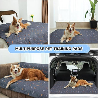 Sunheir Washable Pee Pads for Dogs Large 24" x 72" 2-Pack Reusable Puppy Pads Pet Training Pads, Absorb Dog Mats, Whelping Pad, Non-Slip Protects Against Urine Leakage, Runner Rug (Leaves - Pink)
