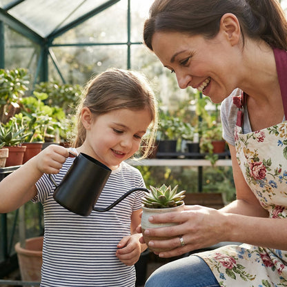 350ml Small Watering Can for Indoor Plants, 12oz Mini Plant Watering Pot with Long Spout and Handle, Black Tiny Stainless Steel Watering-Can for Outdoor Indoor Plants Flower Garden