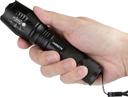 JARDLITE 8 Pack LED Emergency Handheld Flashlight, Adjustable Focus, Water Resistant with 5 Modes, Best Tactical Torch for Hurricane, Camping, Dog Walking