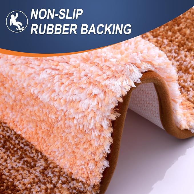 OLANLY Large Bathroom Rugs Mat 50x30, Extra Soft Absorbent Microfiber Bath Rugs, Rubber Backing, Quick Dry, Machine Washable Bath Mat for Bathroom Floor, Tub and Shower, Home Decor Accessories, Orange