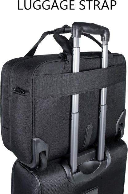 KROSER Rolling Premium Briefcase Fits Up to 17.3 Inch Laptop Water-Repellent Overnight Computer Bag with RFID Pockets for Travel/Business/School/Men/Women-Black