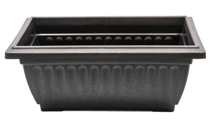 Sapphire USA 2 Pack Combo Rectangle Planter with Hole for Better Drainage for use in Garden Patio Office Ornaments Home Decor (14 Inches, Black)
