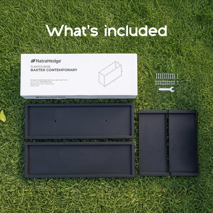 NatraHedge (44" Lx 15" W x 15" H (Black- Aluminum) Hampton Classic Wooden Planter Box Indoor and Outdoor Rectangular Garden Planter Use for Patio, Yard, Greenhouse, Vegatable, Flowers, and Herb