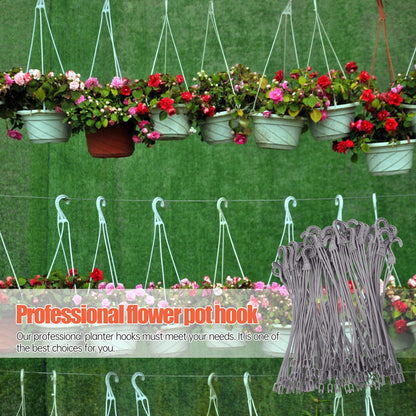 Housoutil 50pcs Hook Heavy Duty Garment Rack Heavy Duty Clothes Plant Hanger Bird Feeder Window Planter Flower Pot Hanger Chain Pot Plant Plastic Raw Material Chlorophytum Refrigerator White
