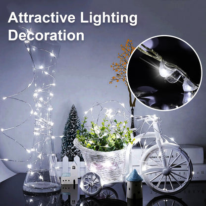 chzk Fairy String Lights 16FT 50 LEDs Battery Powered Red Heart Decor, White, Model A01-Mini