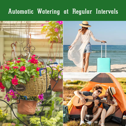 TRJZWA Solar Automatic Drip Irrigation System Kit, Auto Watering Kit for DIY Garden Watering System with 9 Timing Modes and Anti-Siphon Set，Indoor/Outdoor Garden, Balcony & Patio Irrigation System