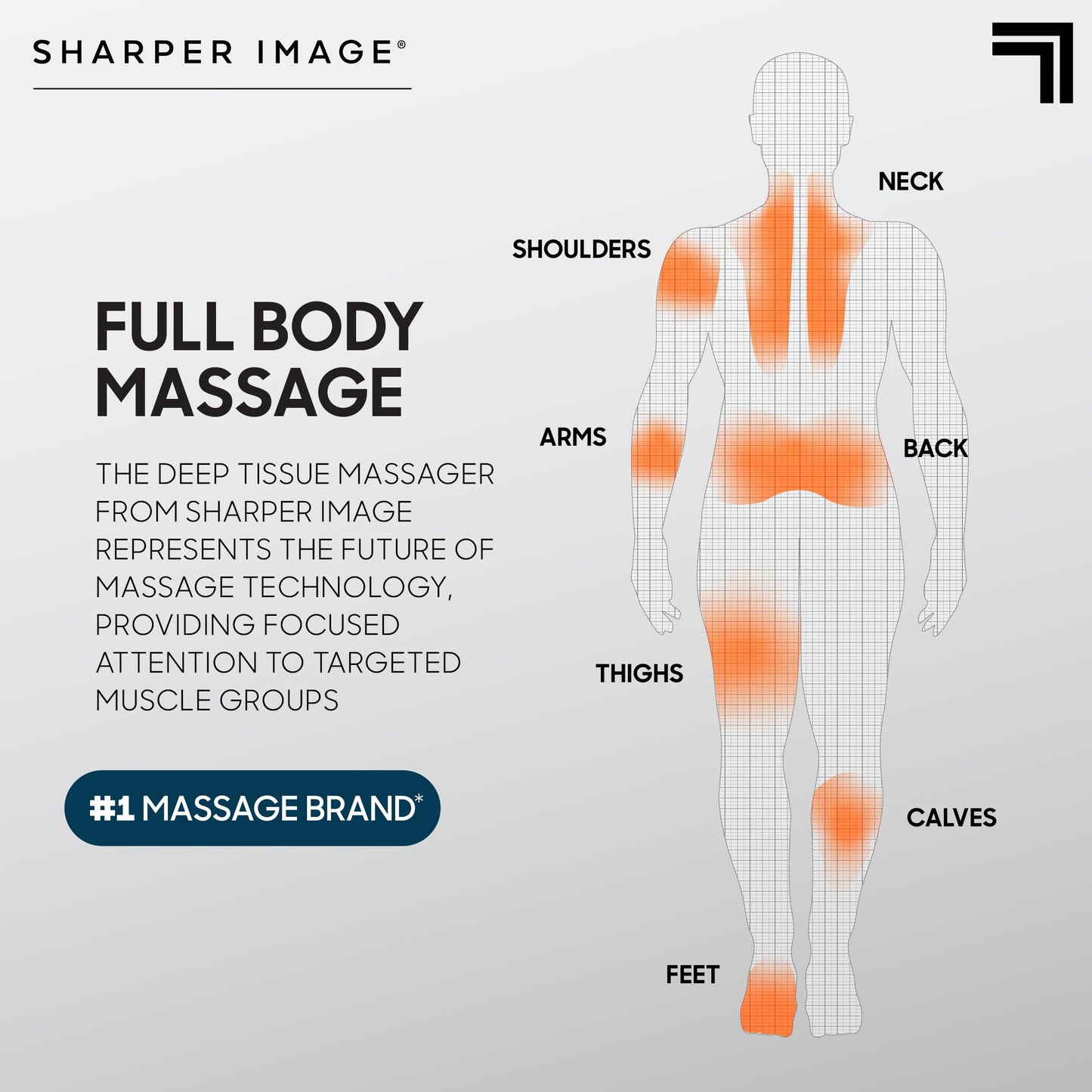 Sharper Image Powerboost Massage Gun – Deep Tissue Percussion Massager| 5 Attachments, 6 Speed| Shoulder Back Leg Muscle Recovery & Pain Relief Massage Tool| Massager Gun| Men & Women Gift