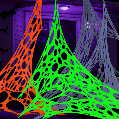 ComfyKit 700sqft Halloween Giant Spider Web Decorations Outdoor,Glow-in-The-Dark Giant Beef Netting,Cut-Your-Own Beef Cloth Spider Web for Halloween Indoor Outdoor Decor