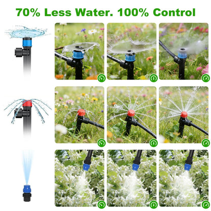 250FT Drip Irrigation System Kit New Quick-Connect, Automatic Garden Watering Misting System for Greenhouse, Yard, Lawn, Plant with 5/16 inch Hose 1/4 inch Distribution Tubing and Accessories