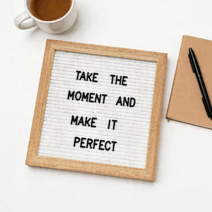 Felt Letter Board with 294 Letters, Numbers, Symbols - 10x10 inch Changeable Message Board with Wooden Frame Wall Mount(White)