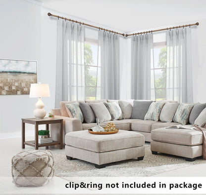 KOUFALL Grey Curtains 84 Inches Long for Bedroom Set 2 Panels Pair Rod Pocket Window Translucent Faux Linen Drapes Light Filtering Semi Sheer Gray Opaque Curtains for Living Room 52x84 Inch Length