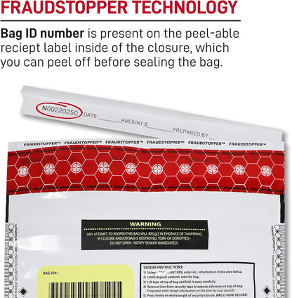 Nadex Tamper Evident Cash and Coin Bank Deposit Bags for Fraud Prevention, 9 x 12, Opaque, 50 Pack
