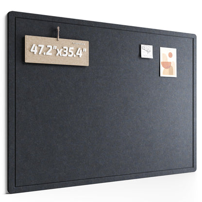Fluxynara Large Bulletin Board, 47.2" x 35.4" Cork Board Alternative with 24 Safe Removable Adhesive Tabs, Foldable Felt Pin Board for Home Office, Classroom, Bedroom,Entryway for Walls—Navy Blue