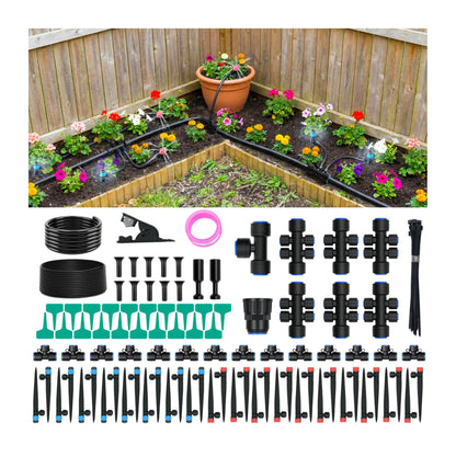 230FT Drip Irrigation System for Garden, 2026 Upgraded DIY Automatic Plant Watering Kit with Push-Fit Connectors, 30 Water-Saving Adjustable Drip Emitters for Yard, Lawn & Greenhouse