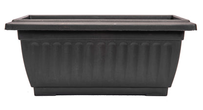 Sapphire USA 2 Pack Combo Rectangle Planter with Hole for Better Drainage for use in Garden Patio Office Ornaments Home Decor (14 Inches, Black)